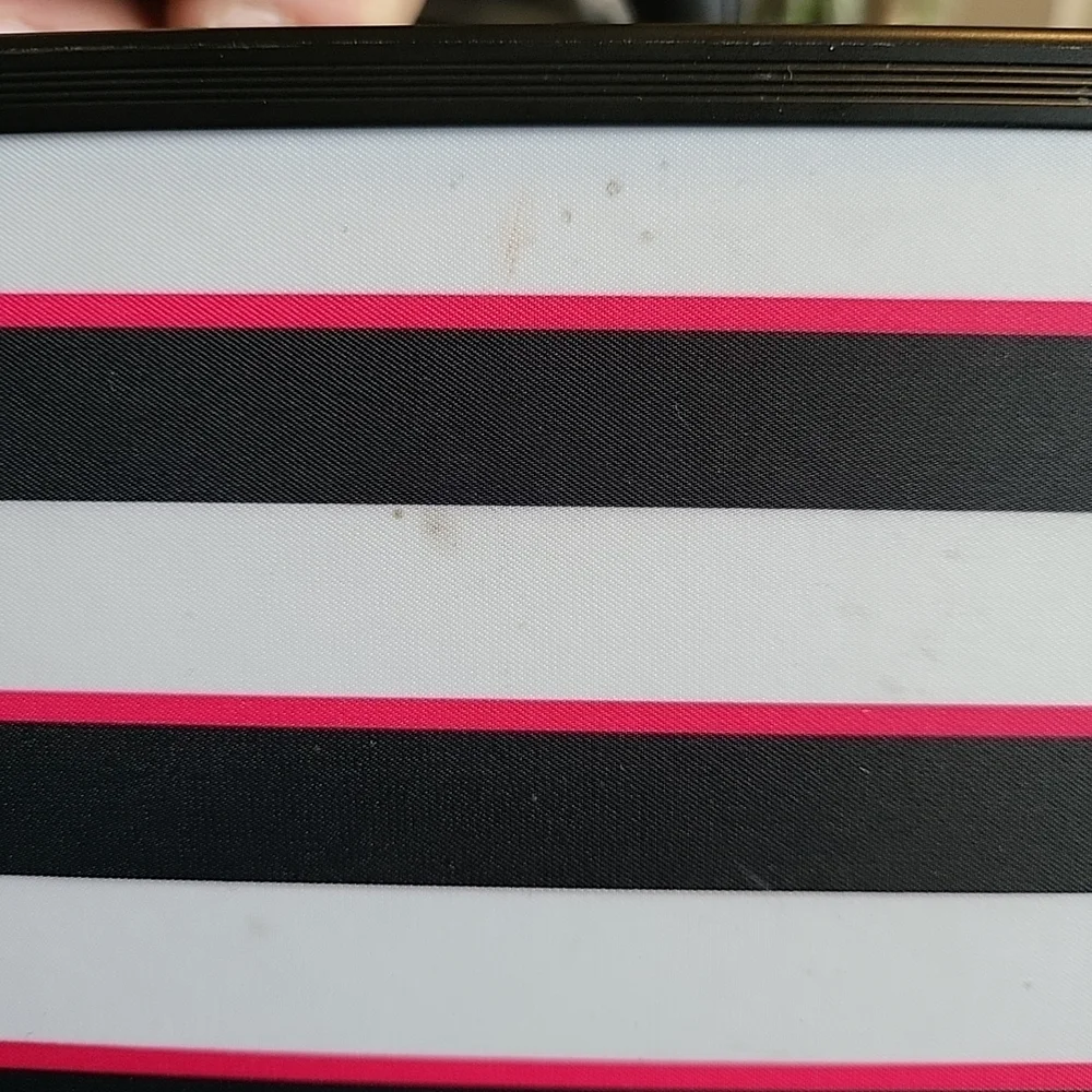 Caboodles Striped Cosmetic Case in Black, White & Pink